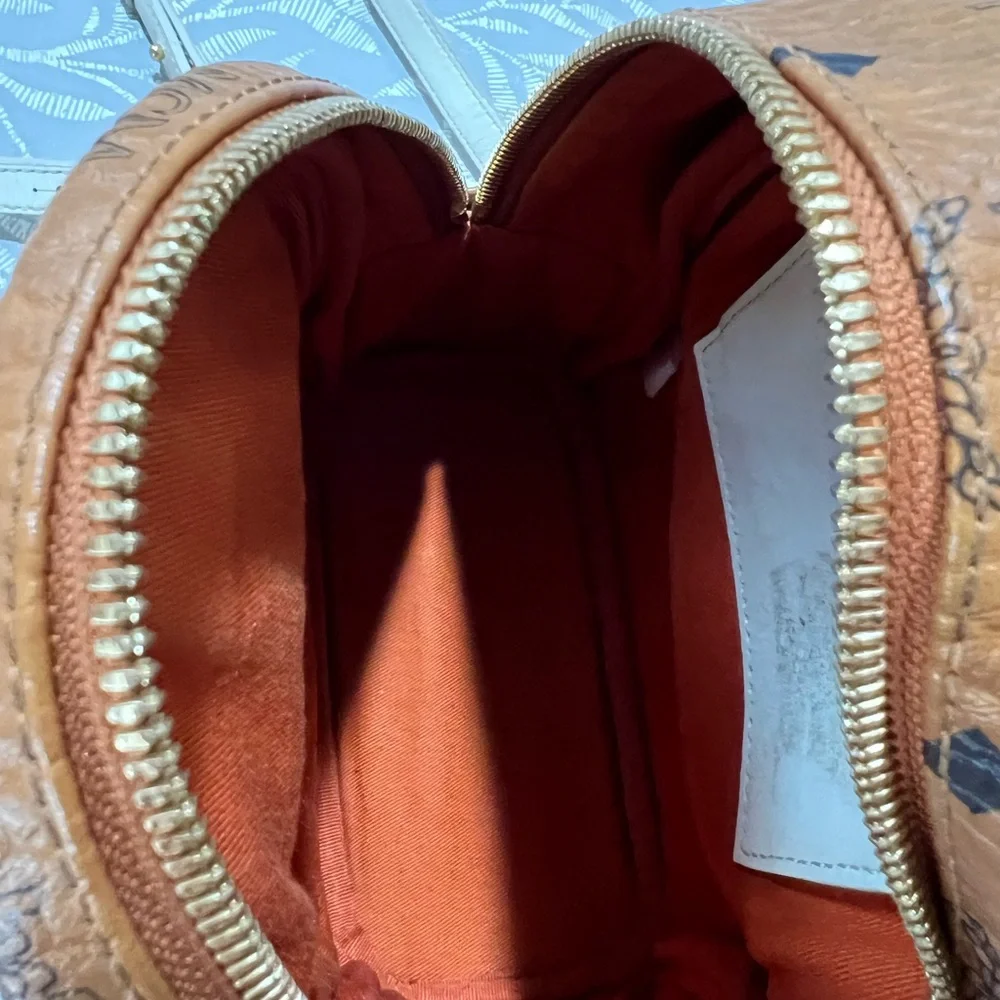 MCM Cognac and Ivory Backpack